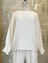 Zoe Peasant Blouse - Ivory