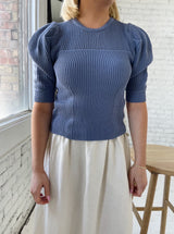 Lena Puff Sweater - Indigo