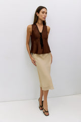 Mara Slip Skirt - Taupe