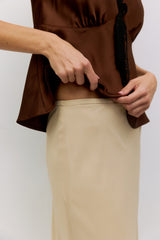 Mara Slip Skirt - Taupe