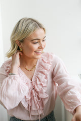 Rachelle Ruffle Blouse - Pink