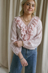 Rachelle Ruffle Blouse - Pink