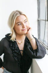 Rachelle Ruffle Blouse - Black