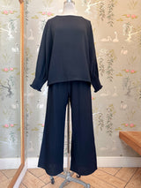 Zoe Peasant Blouse- Black