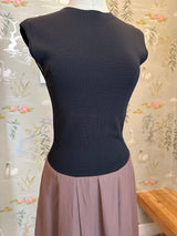 Bridget Contrast Dress- Brown/Black