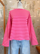 Shelly Stripe Top-Pink