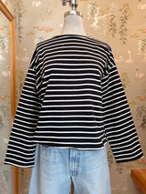 Shelly Stripe Top- White Stripe