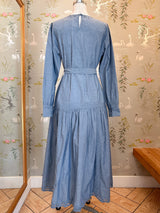 Ulla Johnson Brin Drop Waist Long Sleeve Dress - Chambray