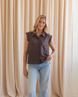 Espresso Cargo Blouse
