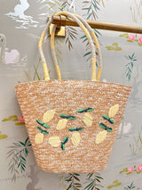 Lemon Straw Tote
