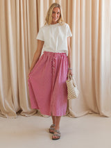 Picnic Gingham Skirt - Red