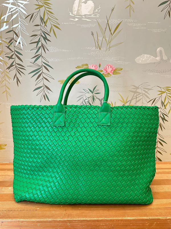 Green Woven Bag Large