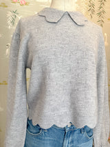 Sophia Scalloped Sweater - Grey