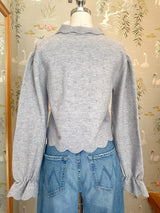 Sophia Scalloped Sweater - Grey