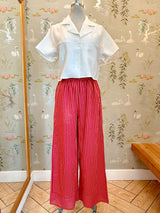 Seaside Stripe Pants- Tomato