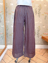 Seaside Stripe Pants- Brown