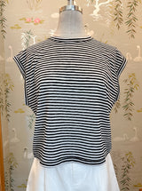 Kaya Striped Tee- Black