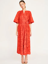 Mirth Somerset Dress in Chili Hyacinth Eyelet