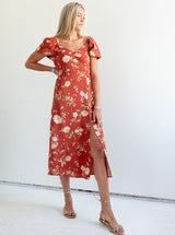 Janie Floral Dress - Rust