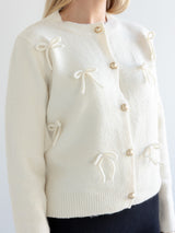 Annie Bow Cardigan Ivory
