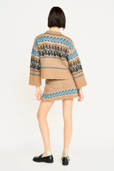 Mirth Salida Brushed Fairisle Sweater in Glacial
