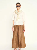 Mirth Pant in Brownie Linen