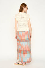 Mirth Ladderstitch Knit Vest in Cream