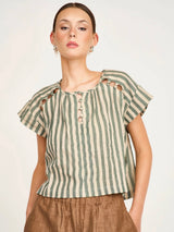 Mirth Merida Cutout Top in Safari Stripe