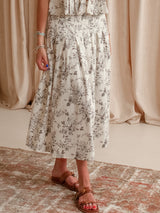 Tara Toile Midi Skirt