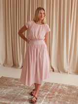Gabbie Dot Midi Skirt - Pink