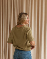 Rolled Hem Short Sleeve - Olive
