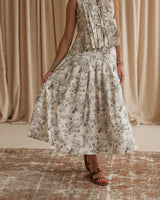 Tara Toile Midi Skirt