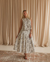 Tara Toile Midi Skirt
