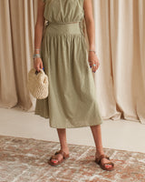 Gabbie Dot Midi Skirt - Olive