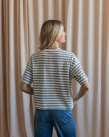 Jessie Striped Tee - Heather Grey