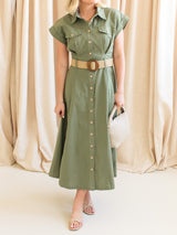 Naomi Belted Midi Dress