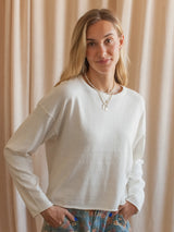 Rolled Hem Long Sleeve- Off White