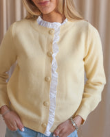 Addie Ruffle Knit Cardigan - Yellow