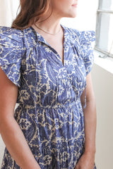 Ulla Johnson Kairi Flutter Sleeve Midi Dress - Ocean