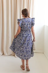 Ulla Johnson Kairi Flutter Sleeve Midi Dress - Ocean