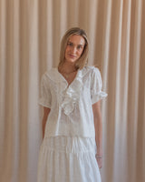 Embroidered Bow Skirt Set