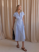 Hannah Pinstripe Midi Dress