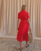 Francis Eyelet Midi Dress