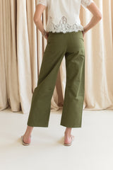 Allie Barrel Leg Pants- Olive