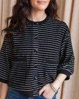 Mia Striped Terry Cardigan