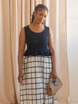 Mixed Media Plaid Dress