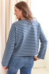 Shelly Stripe Top- Blue