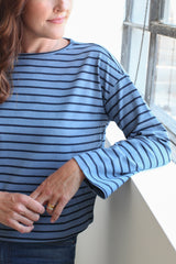 Shelly Stripe Top- Blue