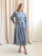 Ulla Johnson Brin Drop Waist Long Sleeve Dress - Chambray