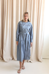 Ulla Johnson Brin Drop Waist Long Sleeve Dress - Chambray